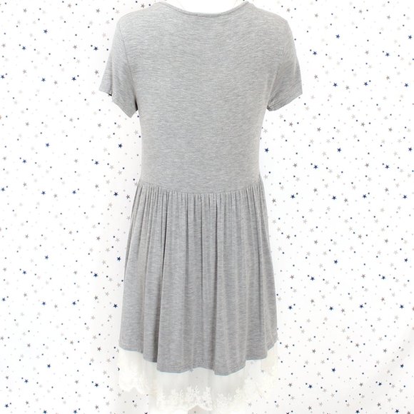 POL Short Sleeve Hoodie Top with Lace Detail main image 0